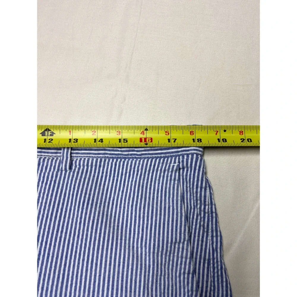 Polo Ralph Lauren Mens 36X9 Seersucker Shorts Blue White Striped Stretch Classic